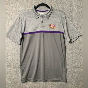 Captivating Men Size Medium LSU Gray Short Sleeve Polo Shirt‎